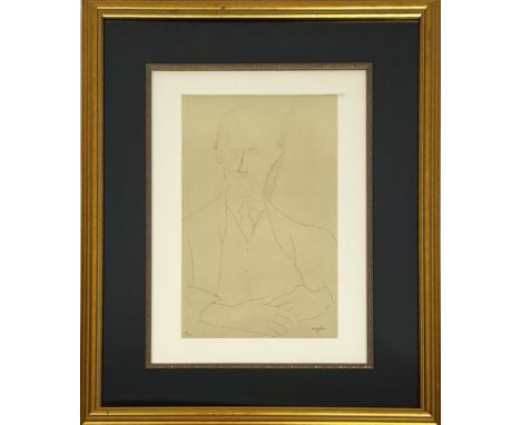 AMEDEO MODIGLIANI (Italian 1884-1920), 'Portrait of Roger Dutilleud' offset lithograph, signed in the plate, published by Gro