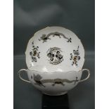Meissen (Schwerter). Schwarzer Drache. Große Suppentasse mit Unterteller. Erste Wahl. Ca. 18cm.