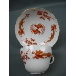 Meissen (Schwerter). Roter Drache. Kaffeetasse mit Untertasse. Erste Wahl. UT Ca. 14cm.