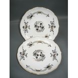 Meissen (Schwerter). Schwarzer Drache. Paar Schalen. Erste Wahl. Ca. 16,5cm.