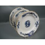 Meissen (Schwerter). Blauer Drache. 3 flache Teller. Erste Wahl. Ca. 20cm.