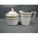 KPM Berlin. Kurland. Mint & Gold. Zuckerdose und Milchgiesser. Erste Wahl. Ca. 10 & 12cm.