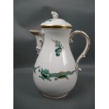 Meissen (Schwerter). Grüner Drache. Große Kanne. Erste Wahl. Ca. 25cm.
