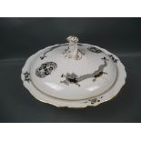 Meissen (Schwerter). Schwarzer Drache. Große Deckelschüssel. Erste Wahl. Ca. 27cm.
