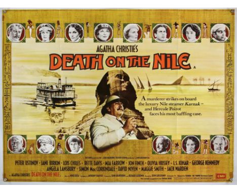 Agatha Christies 'Death on the Nile' (1978), British Quad film poster, starring Peter Ustinov, (folded), 40 x 30 inches.Condi