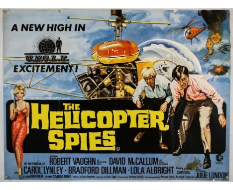 The Helicopter Spies (1968), British Quad film poster, starring Robert Vaughn and David McCallum, (folded), 40 x 30 inches.Co