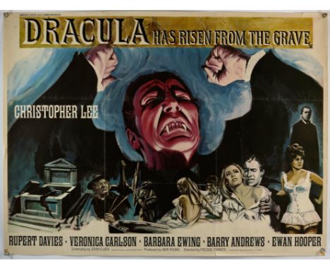Dracula Has Risen From the Grave (1968) Hammer British Quad film poster, was folded now rolled, 30 x 40  inches Director Fred
