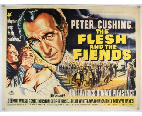 The Flesh and the Fiends (1959) British Quad film poster, starring Peter Cushing, linen backed, 30 x 40 inches. 