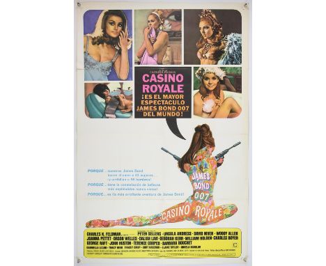 James Bond Casino Royale (1967) US One Sheet film poster, printed for Spanish speaking audiences, folded, 27 x 41 inches. 