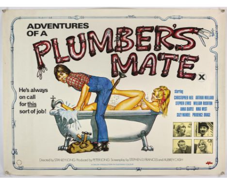 Adventures of a Plumbers Mate (1978) British Quad film poster, rolled, 30 x 40 inches  Director Stanley Long Starring Jonatha