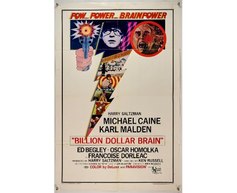 Billion Dollar Brain (1967) US 1 Sheet, 41 by 27 inches, NSS Number 67/287, folded Director Ken RussellStarring Michael Caine