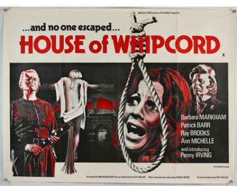House of Whipcord (1974) British Quad film poster, was folded now rolled, 30 x 40 inchesDirector Pete Walker Starring Barbara