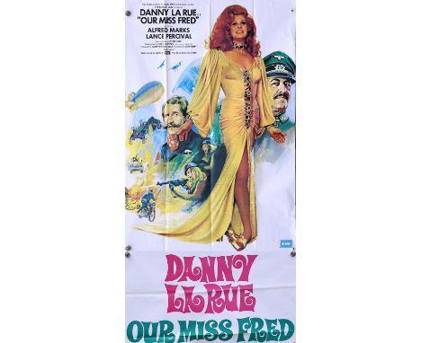 Our Miss Fred (1972) UK Three Sheet film poster, starring Danny LaRue, folded, 40 x 79 inches. 