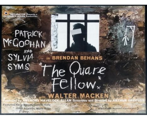 The Quare Fellow (1962) British Quad film poster, starring Patrick McGoohan and Sylvia Syms, folded, 30 x 40 inches. 