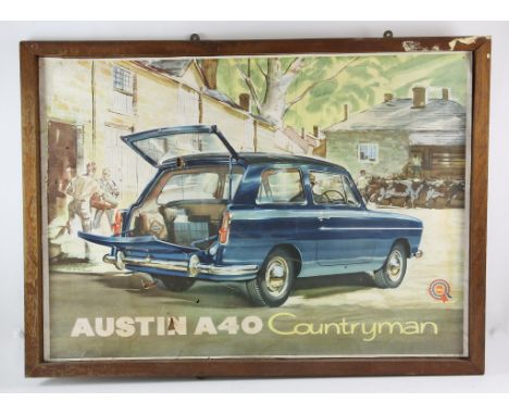 Austin A 40 Countryman original factory poster c1958 in original frame 39" x 27"