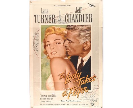 Five vintage film posters comprising ; The Lady Takes a Flyer (1958) American one sheet film poster staring Lana Turner and J