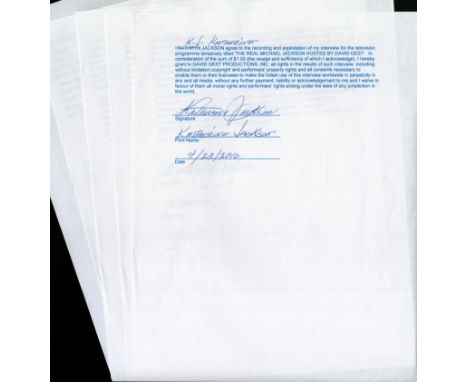 Katherine Jackson (mother of Michael Jackson) signed document collection. Good condition. All autographs come with a Certific