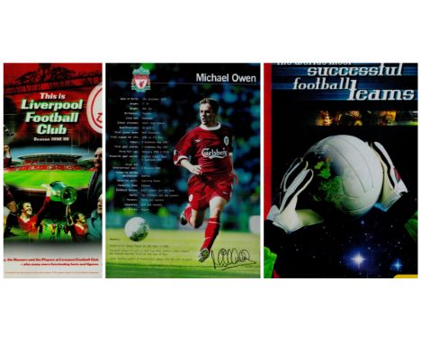 Michael Owen signed Biography, Liverpool Football Club Season 1998/99 brochure official Letter including leaflet. Good condit