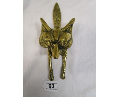 Brass fox door knocker