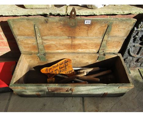 Pine ammunition box and contents