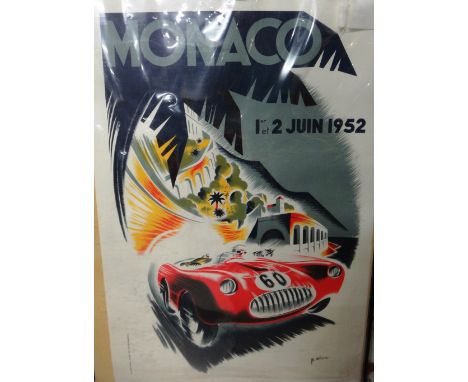 A re-print of a poster for the 1952 Monaco Grand Prix.