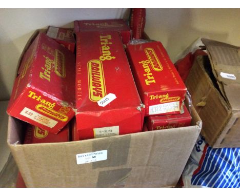 A selection of boxed Tri-ang model railway items.