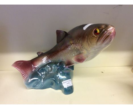 A ceramic Jema Patteny Trout, with painted details.
