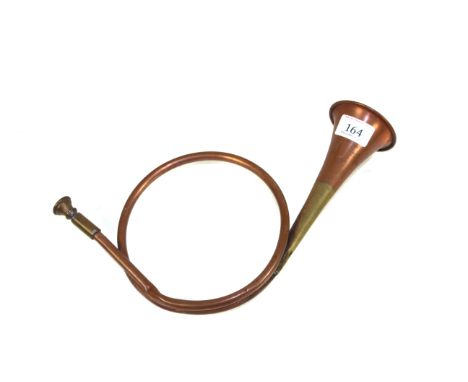A brass and copper hunting horn 