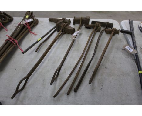 Six various blacksmith's tools 