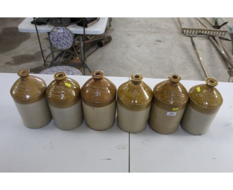 Six stoneware jars named to W.S. Cowell, R. Miller &amp; Son, G &amp; O Ridley, Foyster &amp; son, Henry Tidbury, and Steward