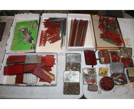 A quantity of Meccano components, tools, fixings, instruction sets etc.