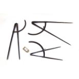 Three circa 19th Century steel dividers