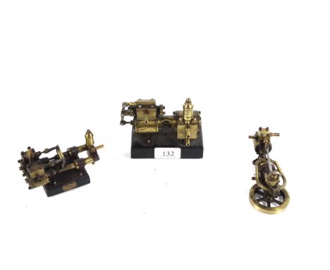 Three various model brass steam engine models named to Whitney City Road, London