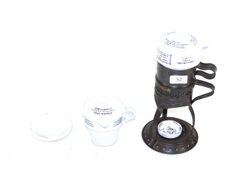 A Clarkes ceramic very early vintage food warmer with a separate spare food warmer