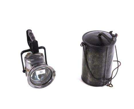 A Northern Eastern Railway of Retford "The Premier Lamp Co. of Leeds" carbide lamp Reg. No. 686127, and another lamp