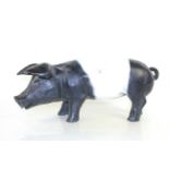 A butcher's advertising shop pig