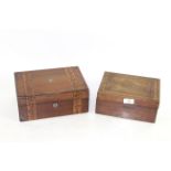 Two inlaid wooden boxes