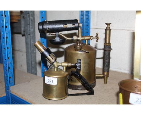 A Primus No.615 B.A. Hjorth &amp; Co. of Stockholm blow lamp and a Primus No.851 blow lamp