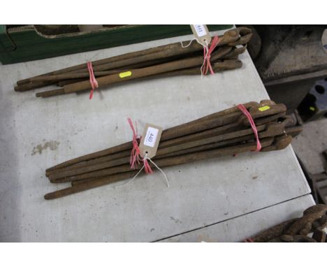 A bundle of various blacksmith's tools to include pincers etc.