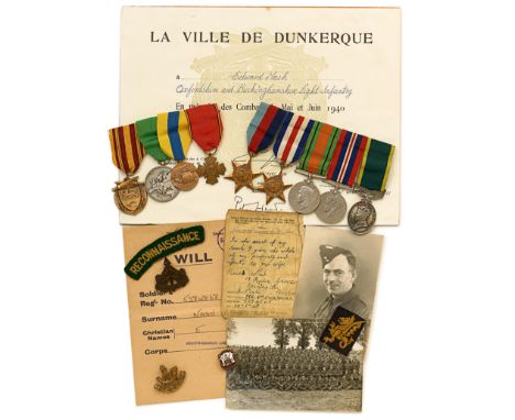 WW1 61st Reconnaissance Regiment North West Europe Campaign Group of Medals &amp; Ephemera.A good and scarce “Recce” Regiment