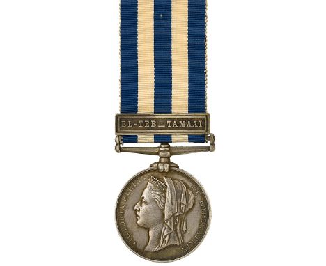 2nd Batt Royal Irish Fusiliers Egypt Medal, clasp ‘El-Teb Tamaai’.An undated example awarded to “2524 PTE J. DICKENS 2/R. IRI