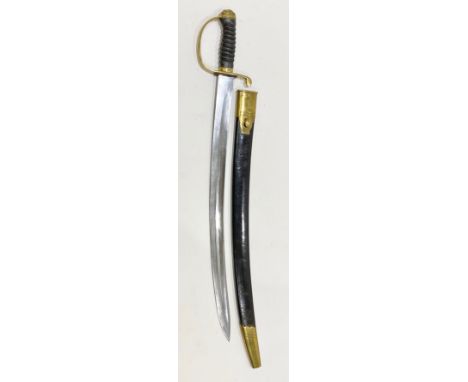 A late 19th century Constabulary pattern Hanger.A good example with single-edged curved spear point blade. The hilt with sing