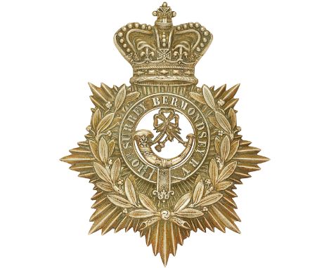 10th (Bermondsey) Surrey Rifle Volunteers Victorian OR’s helmet plate circa 1880.A good scarce die-stamped white metal exampl