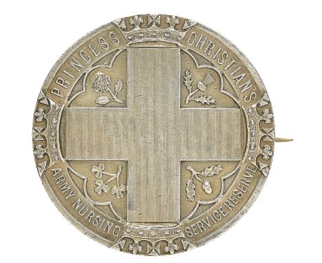 Boer War Princess Christian’s Army Nursing Service Reserve badge.A scarce unmarked silver 1897-1907 example. The front depict