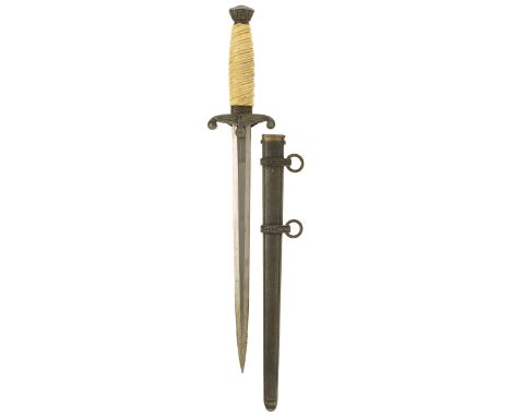 German Third Reich personalised Army Jäger Officer’s dagger.A good example with cream spiral ivorine grip and plain polished 