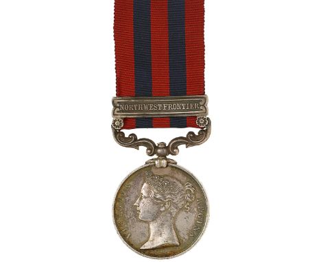 81st Foot (The Welch) 1854 India General Service Medal, clasp ‘North West Frontier’.Awarded to “3150 J. FOLEY HMs 81ST REGT”.