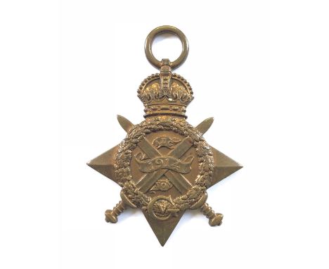 WW1 3rd Bn Rifle Brigade 1914 Star.Awarded to “5622 PTE R. ELFORD 3/RIF. BRIG”Private Richard Elford enlisted in 1908 he land