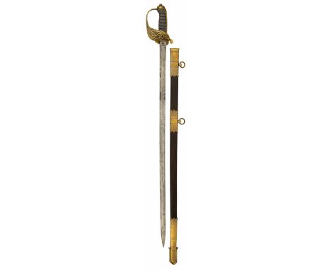 Royal Navy post 1901 Warrant Officer’s Sword.A rare example of the pattern, which closely conforms to the regulation Officer 