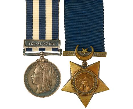 1st Royal Irish Fusiliers 1882 Egypt Pair of Medals.Awarded to “305 PTE J. COX 1/R I. FUS”. Comprising: Egypt 1882 Medal, cla