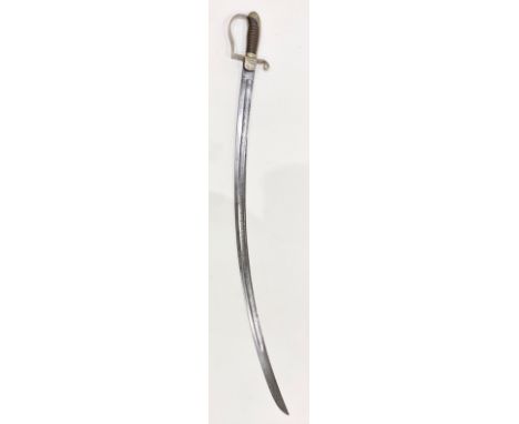 WW2 period Ethiopian Army Officer's Sword.A scarce example, the single edged blade with deep engraved decoration and text. Th